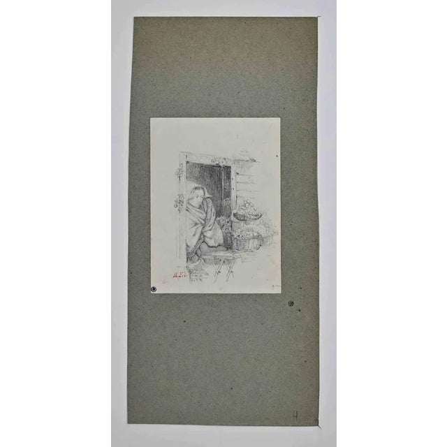 Léon Morel-Fatio, Lady by the Window, 19th Century, Pencil Drawing For Sale - Image 3 of 3