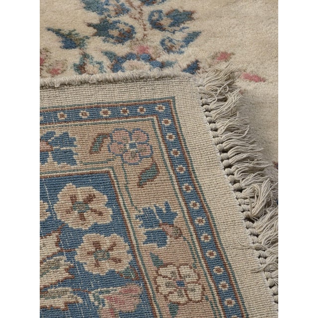 Vintage Mid-20th Century Persian Kerman Rug – Ivory & Dusty Blue – 9’3” X 13’ For Sale In Los Angeles - Image 6 of 8
