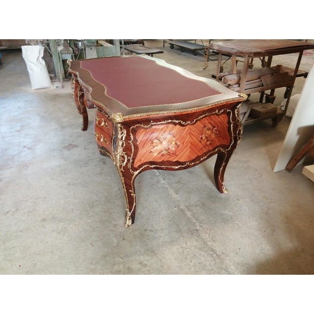 2020s Rosewood Writing Desk With Leather Top For Sale - Image 5 of 5