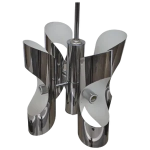 Vintage Italian Style Midcentury Chrome Chandelier