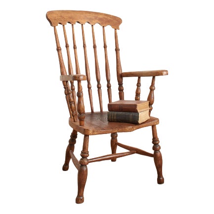 Antique Windsor Kitchen Chair with Spindle Back For Sale