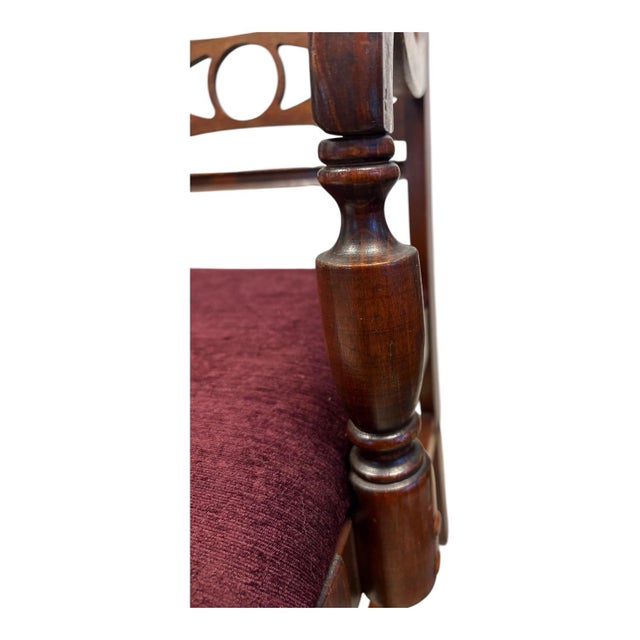Mid 20th Century Pair of Mid-Century American Colonial Revival Hardwood Captain’s Dining Armchairs, Circa 1940–1960 For Sale - Image 5 of 10