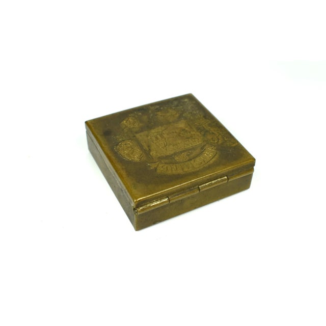 Mid 20th Century Mid 20th Century Solid Brass Square Hinged Pill Box For Sale - Image 5 of 8