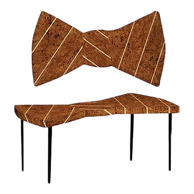 Jonathan Charles Modern Burl Walnut Bowtie Coffee Table Jc-494796 For Sale