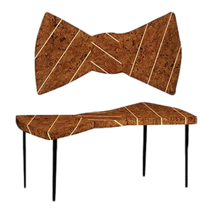 Jonathan Charles Modern Burl Walnut Bowtie Coffee Table Jc-494796