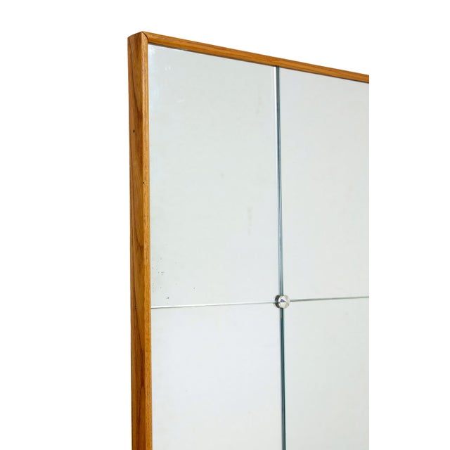 Mid-Century Modern Scandinavian Teak Segmented Wall Mirror, 1950 For Sale - Image 4 of 6