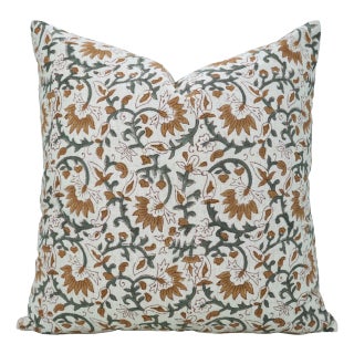 FabDivine Indian Block Print Cushion Cover 18x18 Inch Cotton Linen-Madhav For Sale