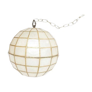 1950s Capiz Shell Pendant Light For Sale