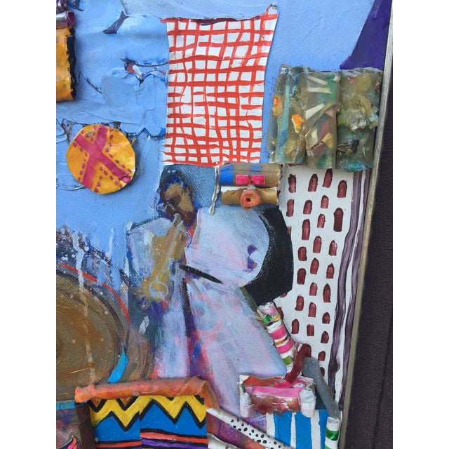1990s 1990s Framed Jazz Musician Painting by Pashyanti Carole Hand For Sale - Image 5 of 7