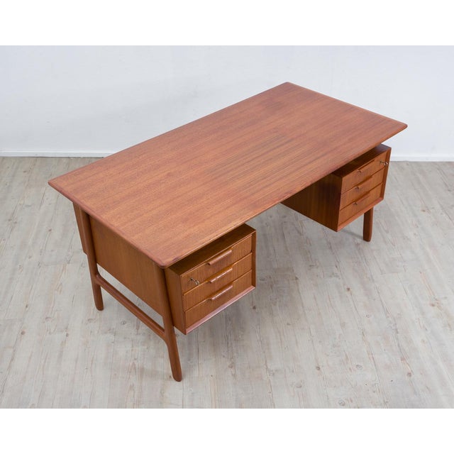 Brown Danish Teak Model 75 Desk from Omann Jun, 1960s For Sale - Image 8 of 18