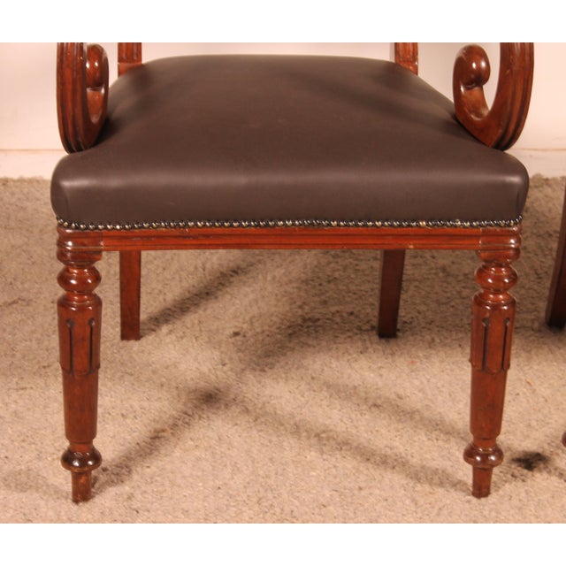 William IV Mahogany Armchairs, 1830s, Set of 2 For Sale - Image 4 of 11