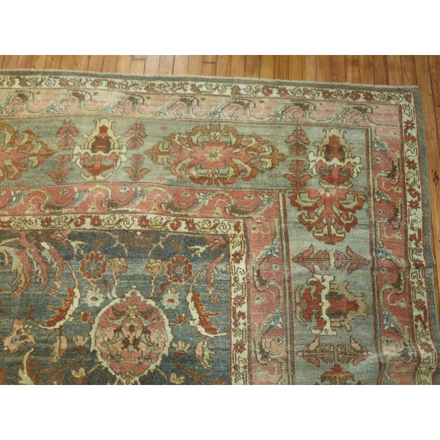 Persian Exquisite Large Sea Foam Pink Accent Antique Persian Malayer Rug For Sale - Image 3 of 6