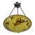 Large French Art Deco Pendant Light by Le Verre Francais Schneider - 1925 Cameo Chandelier France For Sale