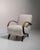 20th Century Czech Republic Warm Ivory Boucle Curved-Arm Lounge Chair For Sale - Image 4 of 11