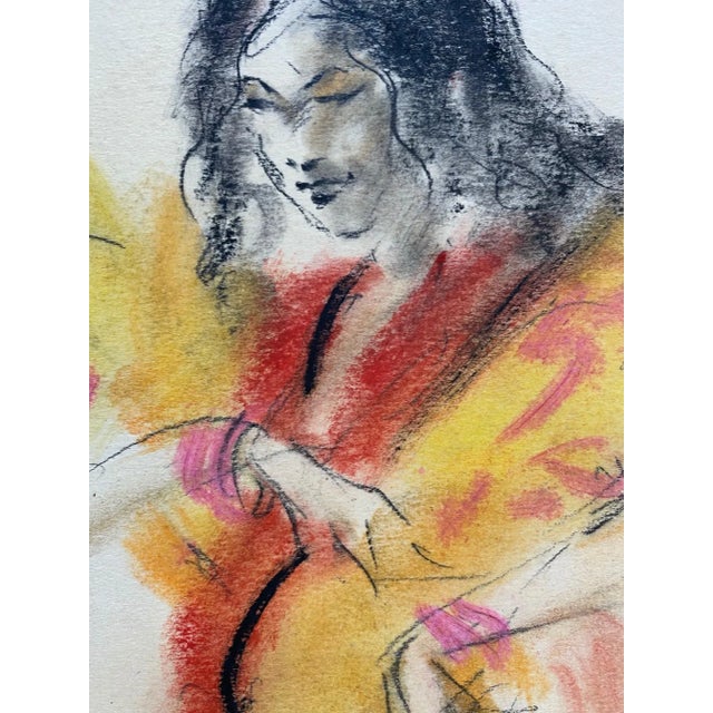 José Parera, Danseuse de flamenco, 1970, Oil Stick on Paper For Sale - Image 4 of 6
