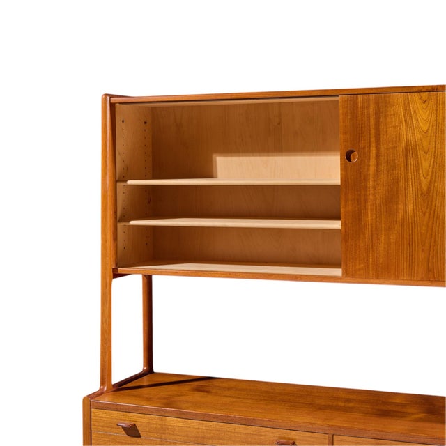 Brown Hans Wegner for Ry Møbler Mid Century Danish Teak Credenza and Hutch For Sale - Image 8 of 12