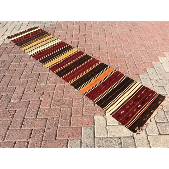 Tribal Kilim Runner - 20.5" X 90" For Sale - Image 10 of 10