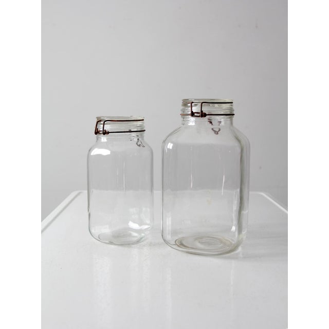 Mid 20th Century Vintage Italian Ermetico Glass Jars Pair For Sale - Image 5 of 9