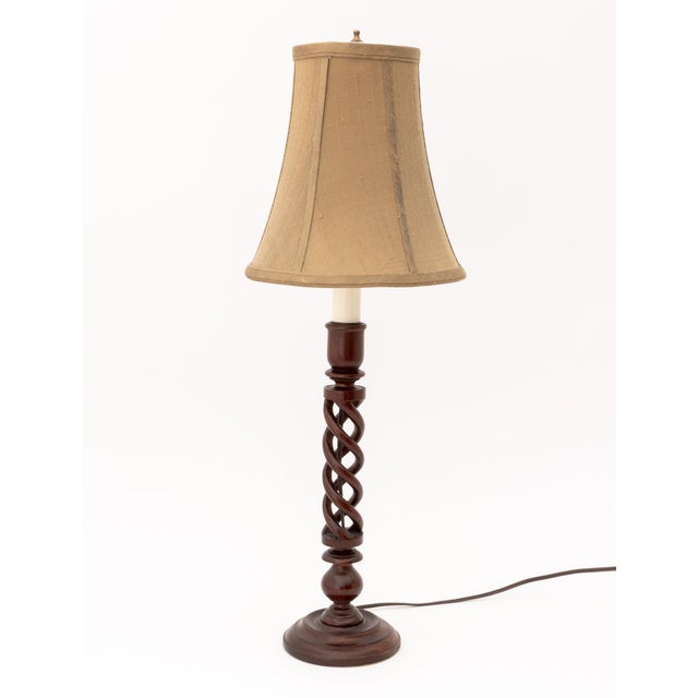 Late 20th Century Jacobean Style Mahogany Barley Twist Lamps, 2 For Sale - Image 5 of 7