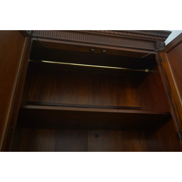 1990s Ethan Allen 18th C. Mahogany Bedroom Armoire For Sale - Image 5 of 18