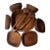 1960s Mid-Century Modern Teak Wood Salad Bowl Set - 9 pcs Hand Carved Thailand For Sale