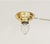 Art Nouveau ceiling lamp, circa 1915. Brass, geometrically embossed. Original clear glass shade with cut glass decoration....