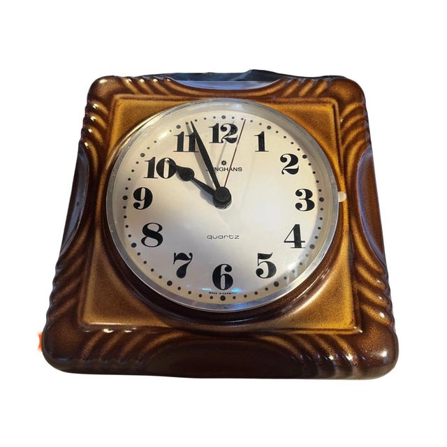 1970s Wall Clock in Ceramic from Junghans, Germany, 1970s For Sale - Image 5 of 5