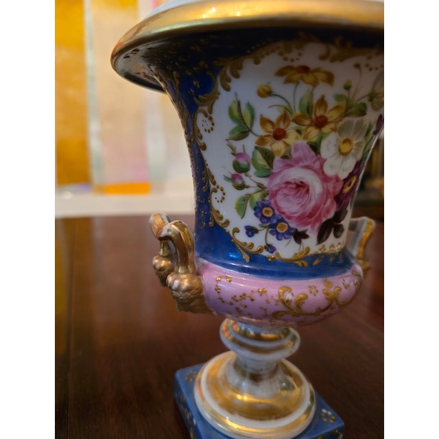 Antique Sevres Style Paris Pair of Porcelain Urns For Sale - Image 11 of 12