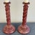 Mid-Century Modern Pair of Vintage Mauve Barley Twist Candle Lamps For Sale - Image 3 of 4