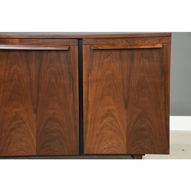 1960s 1960s Refinished Walnut and Rosewood 58” Credenza For Sale - Image 5 of 9