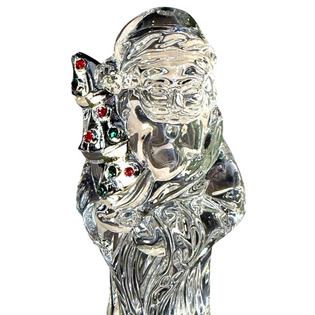 Lenox Pave Jewels Olde World Santa Crystal Figurine Germany 7" Box For Sale - Image 9 of 12