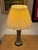 Late 20th Century Vintage Brass Table Lamp + Scallop Shade For Sale - Image 5 of 12