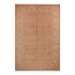 Renaissance Floral 1990's Pak-Persian Brown/Tan Wool Rug - 9'0'' X 12'2'' For Sale