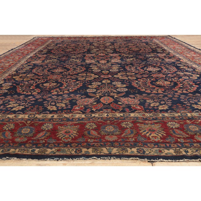 Antique Persian Sarouk Rug, 11'11 X 16'09 For Sale - Image 9 of 10