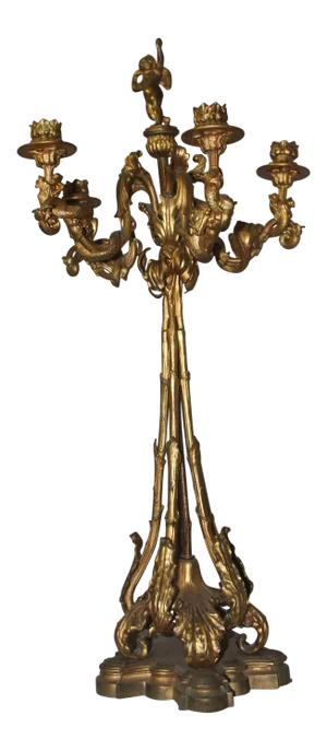 C1810 Gilt & Gold Bronze British Candelabra/ Centerpiece
