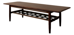 Mid-Century Dutch Rosewood Coffee Table with Leather Magazine Shelf attributed to Topform, 1960s