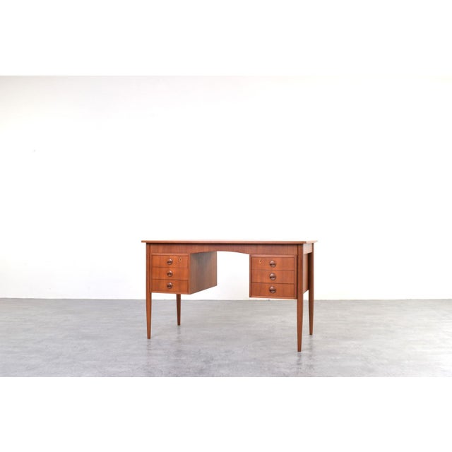 Mid-Century Modern Danish Teak Desk, 1960s For Sale - Image 4 of 18