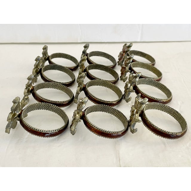 Pink and Red Flowers Napkin Rings - Set of 12 For Sale - Image 4 of 13