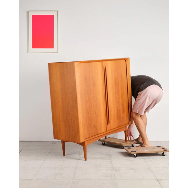 Teak Highboard with Louvered Doors by Bernhard Pedersen & Søn, Denmark, 1960s For Sale - Image 15 of 18