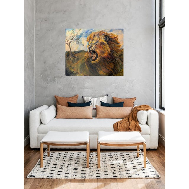 2020s Tetiana Andriyovych Roar of the Lion – Original Oil Painting on Canvas Contemporary Art Animals For Sale - Image 5 of 7