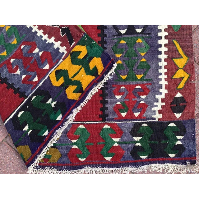 Turkish Kilim Rug - 3'4" X 4'5" For Sale - Image 10 of 11