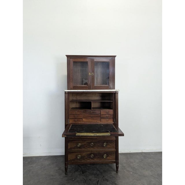 Wood Guillotine-Fronted Secretary by F. Trapet, Early 19th Century For Sale - Image 7 of 12