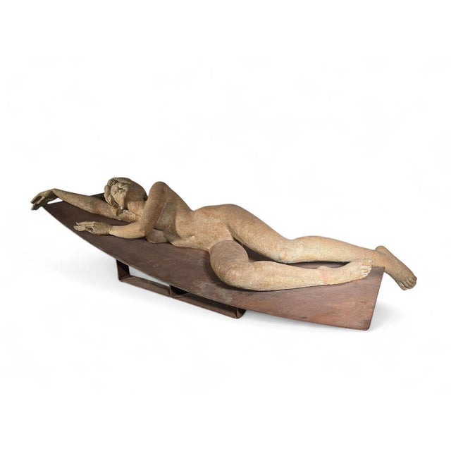 Mañosa, Large Sculpture of a Reclining Woman, 1970, Terracotta For Sale - Image 6 of 12