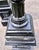 Large Antique Black Cast Iron Garden Urns on Pedestals, Pair, Circa 1900 For Sale - Image 12 of 18