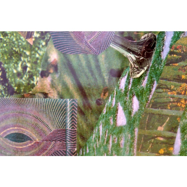 1990s Bill Allan, Abstract Artwork in Tones of Green, 1990s, Collage For Sale - Image 5 of 8