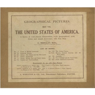 Geographical Pictures of the Usa Set VII by A. Wheaton & Co., 1920s, Set of 13 For Sale