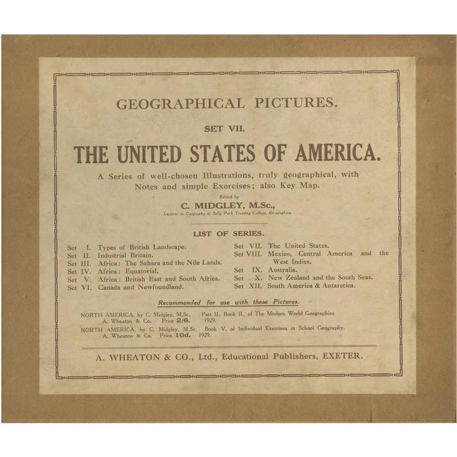 Geographical Pictures of the Usa Set VII by A. Wheaton & Co., 1920s, Set of 13 For Sale