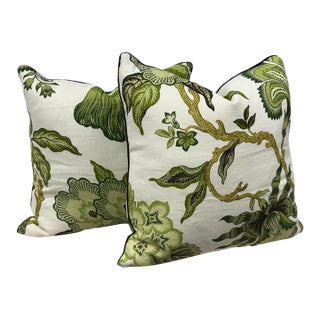 Celerie Kemble for Schumacher Hothouse Flowers Pillows, Pair For Sale