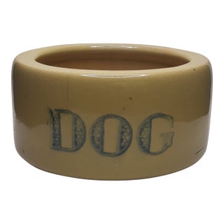 Art Deco Crock Pottery Dog Bowl For Sale