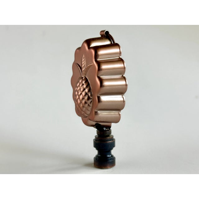 Farmhouse Pineapple Copper Mold Lamp Finial on Bronze Hardware For Sale - Image 3 of 6